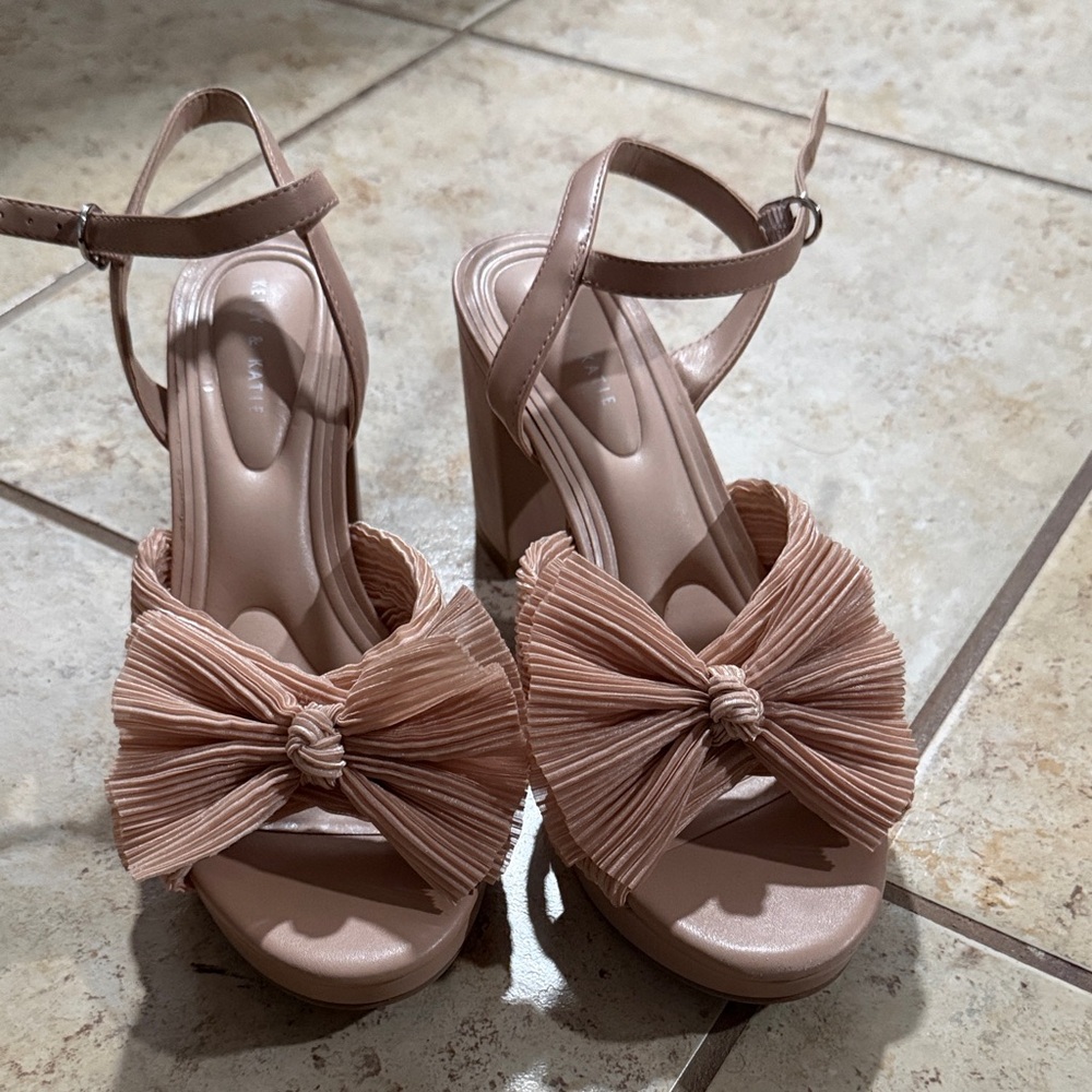 Kelly & Katie Blush Heels with Bow Detail